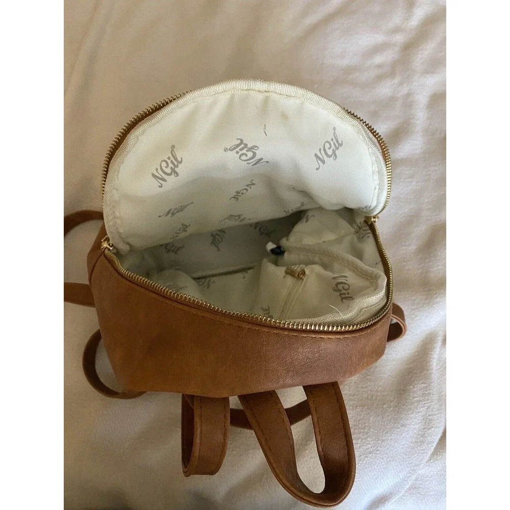 N Gil Women’s purse backpack Brown Faux Leather